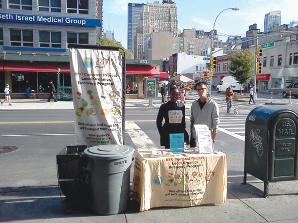 Photo by Scott Stiffler Take out the trash — and turn it into compost, every Tues. & Thurs. morning (at 23rd St. & Eighth Ave.).