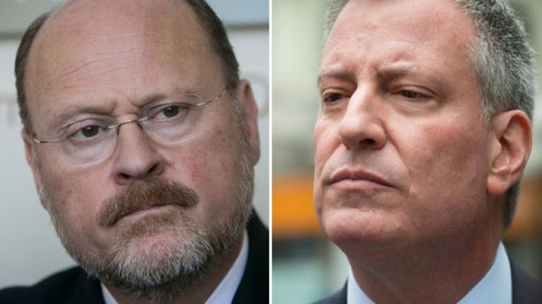 Mayoral candidates Joe Lhota and Bill de Blasio.