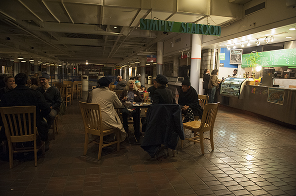 On Nov. 9, around 35 people went to Simply Seafood for dinner to show their support. Downtown Express photo by Terese Loeb Kreuzer