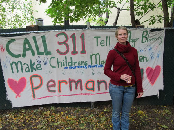 Cynthia Nixon in the Children’s Magical Garden on Halloween.   Photos COURTESY CHILDREN’S MAGICAL GARDEN