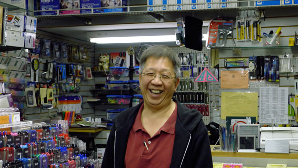 All tapped-out: Bino Gan, 60, has worked at Typewriters ’N Things for more than two and a half decades and is ready to retire at the end of this year.  Photo by Heather Dubin