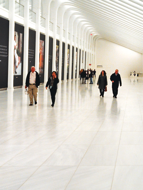 W.T.C. concourse connects to Battery Park City 1 Downtown Express photo by Josh Rogers The new underground connection from the World Trade Center transit center to Battery Park City.