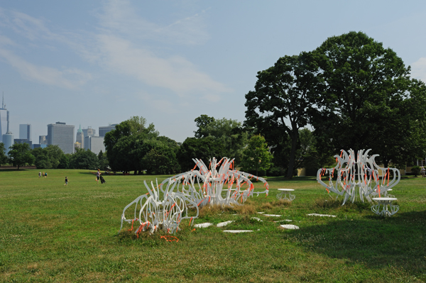 Art exhibit on Governors Island last summer.  Downtown Express file photo by Terese Loeb Kreuzer 