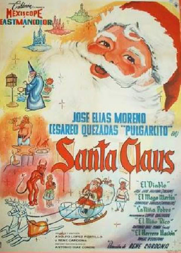 Bizarre: Santa battles a devil. CINEMATOGRÁFICA CALDERÓN