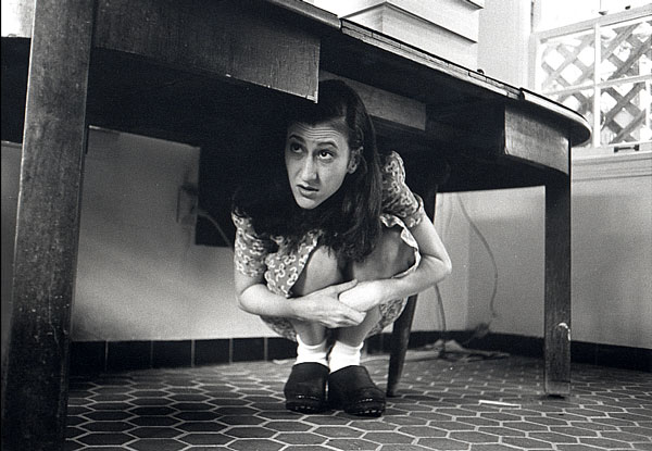 Diary of Anne Franxploitation 1 Photo by Gail A. Halaban Not for the easily offended: Betsy Salkind, as Ethel Spiliotes, in “Anne Frank Superstar.”
