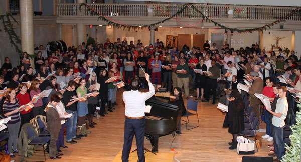 Help raise the roof of Judson Memorial Church on Dec. 8, when Michael Conley conducts the West Village Chorale’s annual open “Messiah” sing.  PHOTO BY WAYNE VALZANIA