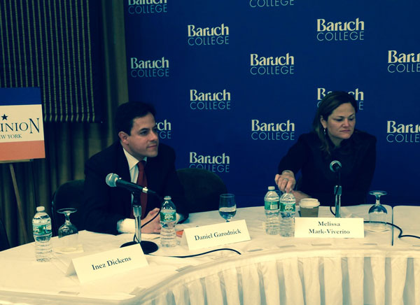 Progressives Move To Name Speaker 1 Three of the contenders to become City Council speaker: Dan Garodnick, above with Melissa Mark-Viverito, and Mark Weprin.