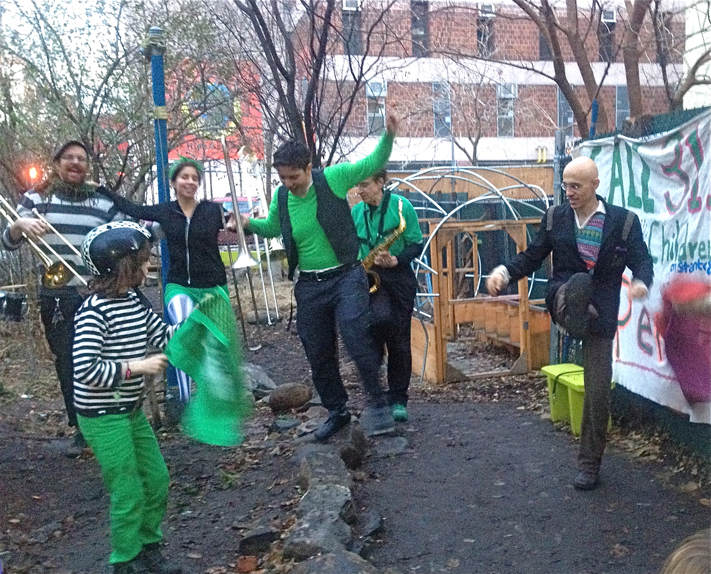 Celebrating the winter solstice in the Children’s Magical Garden on Saturday.  Photo by Sarah Ferguson