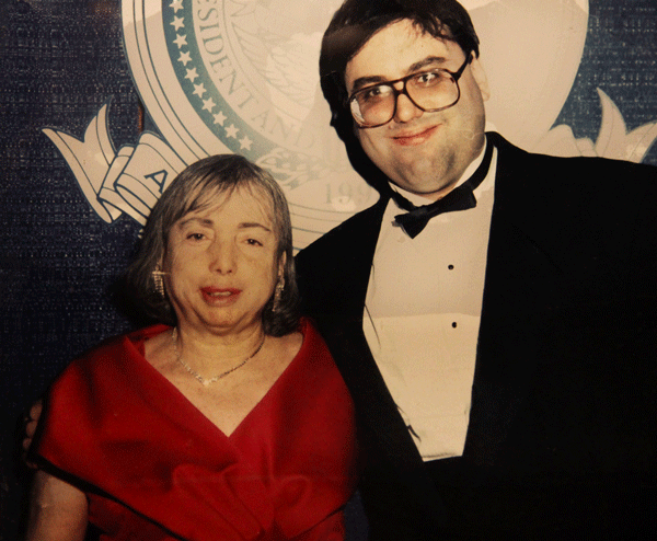 Sophie and Alan Gerson in Washington before Bill Clinton’s inaugural ball in 1992. Sophie had been active in the campaign and so was invited. She brought Alan as her guest.