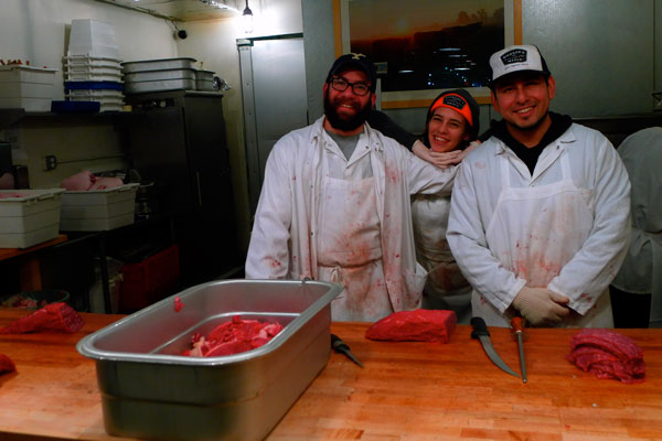 Cookbook Lets You Take The Flavors of Chelsea Market Home 2 Photo by Heather Dubin Cut ups: The crew from Dickson’s Farmstand Meats.