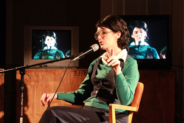 She battled sexism, and won: Light is shed on Billie Jean King’s personality, and persona, through the reenactment of three classic TV interviews. See “She is King,” in the Other Forces festival.  PHOTO BY KATHERINE BROOK