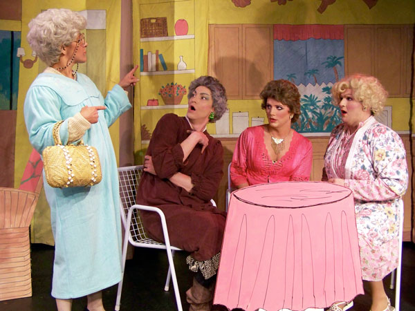 Guys will be gals! The unauthorized “Golden Girls” musical parody pits four 60+ Miami roommates against noisy neighbor Ricky Martin.   PHOTO BY MAX RUBY