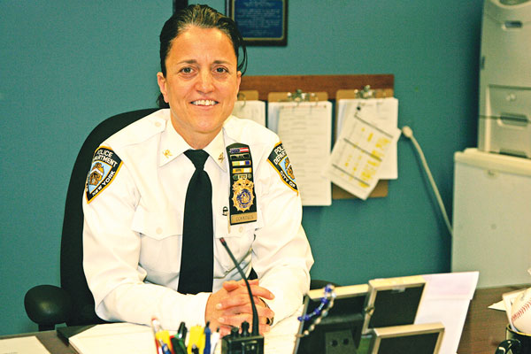 Inspector Elisa Cokkinos has commanded the Sixth Precinct since May, when she was promoted from deputy inspector to inspector.   Photo by SAM SPOKONY