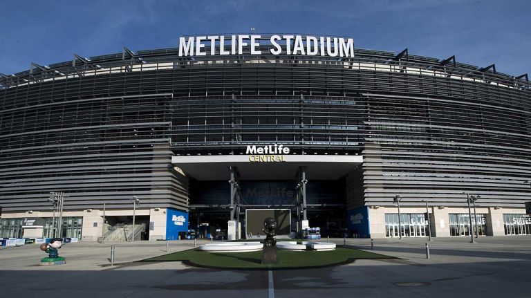 An exterior view of MetLife Stadium's entrance in East Rutherford, N.J.  (Jan. 15, 2014)