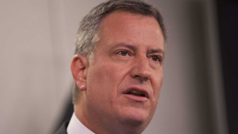 Bill de Blasio speaks at a press conference at the New York City Office of Emergency Management in Brooklyn. (Jan. 2, 2014)  