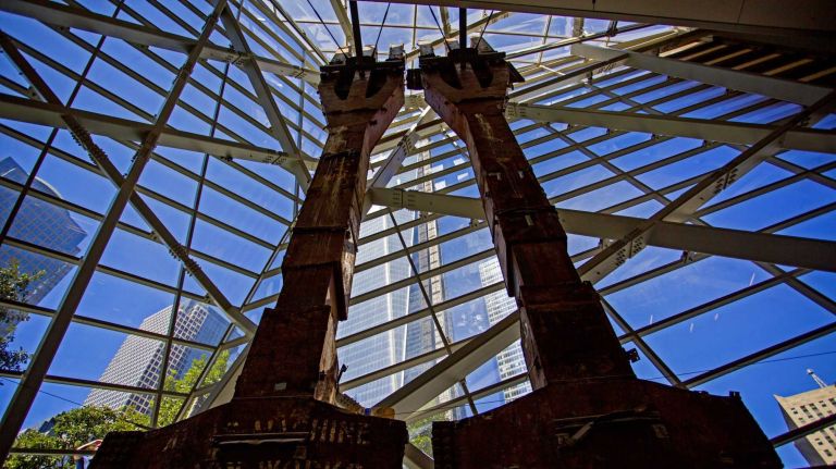 Recovered from the World Trade Center site after the 9/11  attacks, these structural steel 