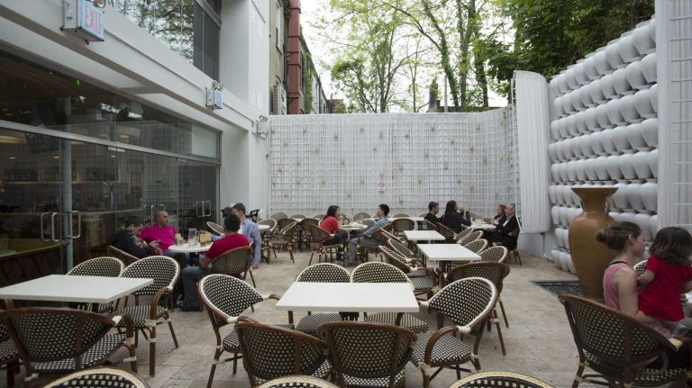 Bay Ridge 10 Omonia Cafe is a popular European-style eatery in Bay Ridge that features a backyard dining patio. (May. 10, 2013)