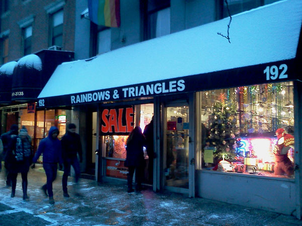 Photo by Scott Stiffler End of the Rainbows: After two decades on Eighth Ave., Rainbows &  Triangles will soon sell its last “Chelsea 10011” refrigerator magnet.