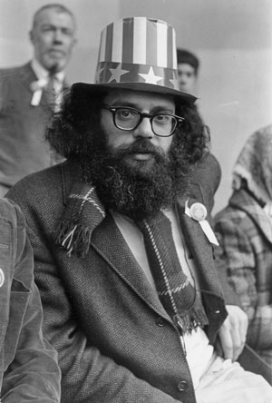 “Allen Ginsberg on Central Park Bandstand, 5th Avenue Peace Demonstration to Stop the War in Vietnam” (March 26, 1966).   COURTESY STEVEN KASHER GALLERY, NEW YORK