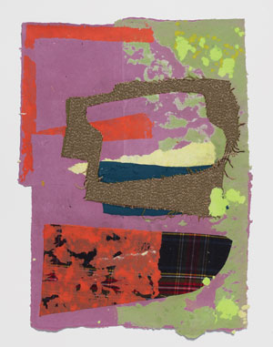 Buhmann on Art 3 Elana Herzog: Untitled (P81). 2013 (handmade paper, textile; 29 1/4 x 21 3/4 inches, 33 1/4 x 25 3/4 inches framed). From “Plumb Pulp,” on view at LMAKprojects from Feb 15-March 30. COURTESY OF LMAKprojects, NY
