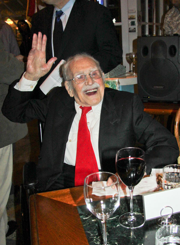 Paul Colby, 96, owner of Bleecker St.’s Bitter End 2 Last November, Paul Colby was among the honorees who received a LaGuardia Medallion award from the Friends of LaGuardia Place at the group’s 18th annual gala event. The LaGuardia Medallion is presented to individuals “who have worked tirelessly to improve the quality of life of Greenwich Village.” FILE Photo by Tequila Minsky