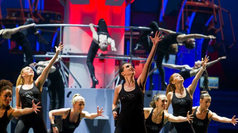 Members of the Rockettes rehearse 