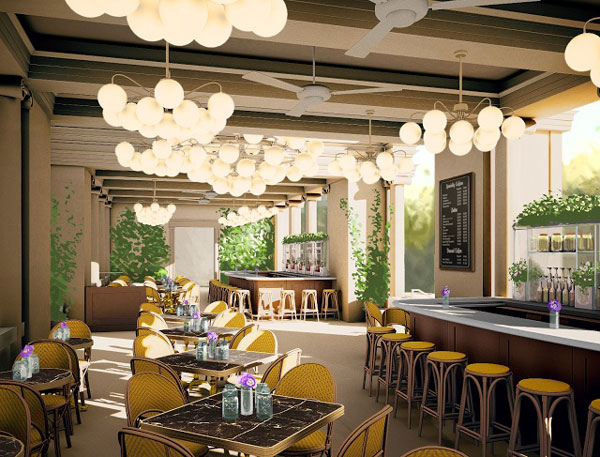A rendering obtained by NYC Park Advocates showing the design for the seasonal restaurant in the Union Square pavilion that was approved by the Bloomberg administration.
