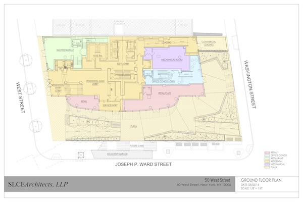 Floor plan for 50 West St. Image courtesy of Time Equities.