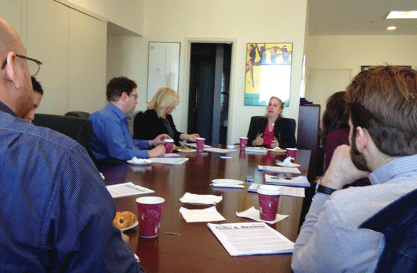 Photo courtesy of Manhattan Borough President’s office Gale Brewer met with community newspapers last week. 