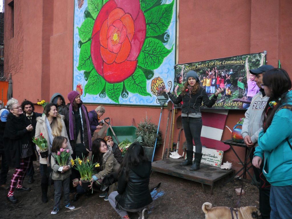 L.E.S. gardeners claim ‘adverse possession,’ sue to regain lot slated for building 3 C.M.G.'s Kate Temple-West spoke at the rally.