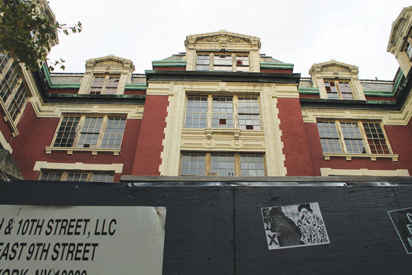 The old P.S. 64, the former CHARAS / El Bohio Cultural and Community Center, has sat vacant for about 15 years. Developer Gregg Singer plans to create a dorm there. Villager file photo by Lincoln Anderson