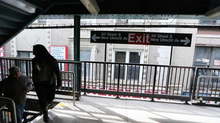 The 50th street subway stop in Borough Park, Brooklyn, Sunday, Mar. 16, 2014. Borough Park is a predominately Orthodox Jewish neighborhood in central, Brooklyn.