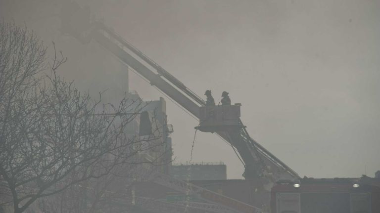 East Harlem explosion 11 Firefighters, police and other first responders at the scene of an explosion and building collapse in East Harlem on Wednesday, March 12, 2014.