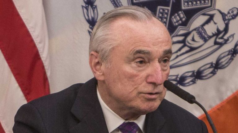 NYPD head Bill Bratton testifies before the New York City Council in City Hall on March, 21, 2013.