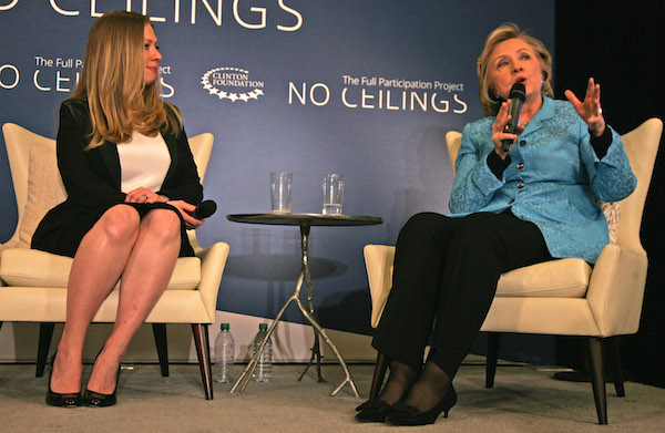 Drawing strength from an idol, teen declares she’s undocumented 2 Chelsea Clinton, left, and Hillary Clinton were the featured guests at the Girls Club forum, which was being held as part of the Clinton Foundation's "No Ceilings" initiative for girls across the world.
