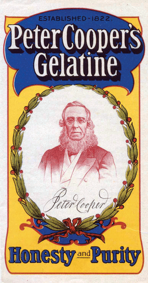 An early label for “gelatine,” later known as Jell-O.