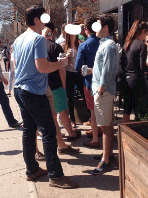 Drinkers run amok on Lower East Side’s ‘Hell Square’ 1 The open-container law is regularly flouted in Hell Square, as seen in this recent photo, contributing to the area’s quality-of-life nightmare, the writer says.