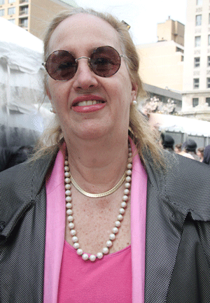 Borough President Gale Brewer had it “made in the shades” at the Earth Day festivities in Union Square on Tuesday.  Photo by Tequila Minsky