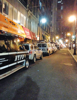 Traffic enforcement cars on Nassau St. 