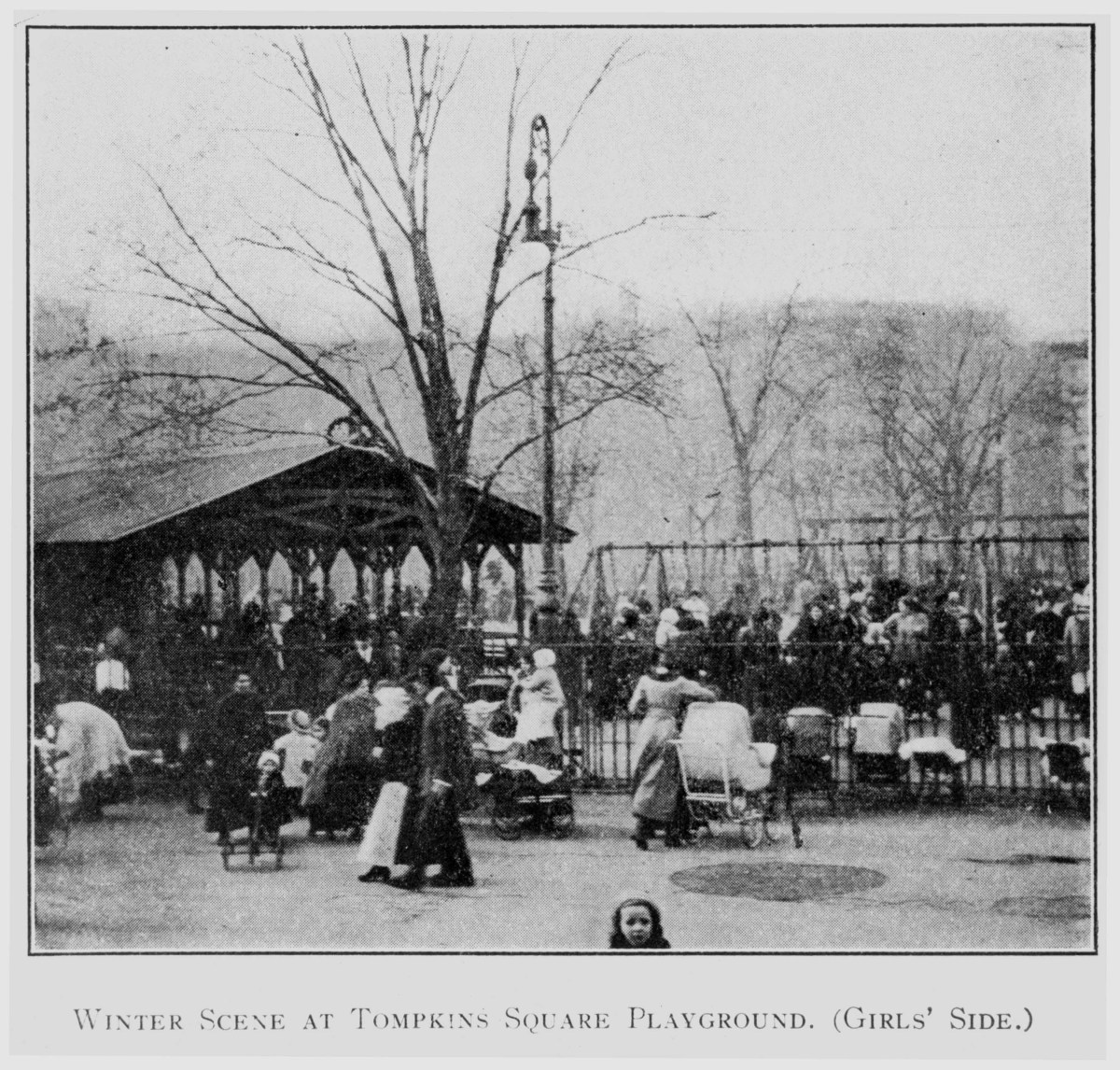 ANR999_ca 1911_Winter scene at Tompkins Square Park playground, girls’ side