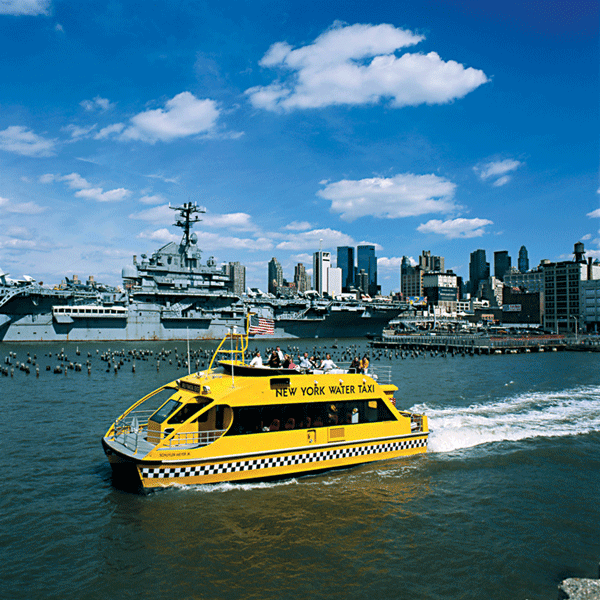 New ferry links Downtown to the Far West Side 1 Photo courtesy of New York Water Taxi The new ferry route passes near the Intrepid Museum.
