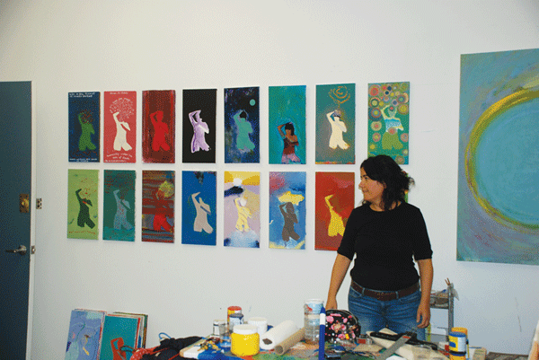 Open Studio Tour Has a Hands-On Spin 2 Photo courtesy of the artist Paint what you please, in the studio of Veronique San Leandro — then see the work posted on her website.