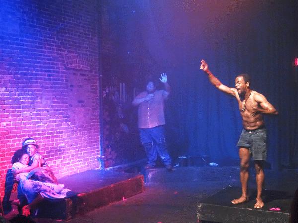 Photo courtesy of Rebel Theater Company Captives of purgatory navigate Hurricane Katrina, sin and temptation, in Rebel Theater Company’s adaptation of “Salome.” 