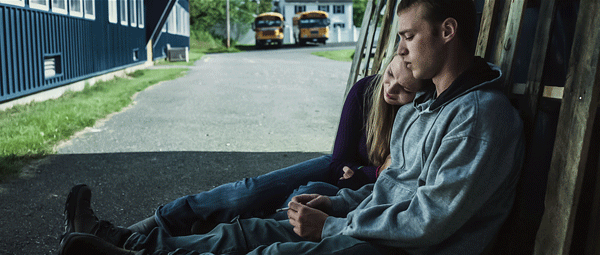 Tasha (Zoe Levin) has a talk with Casper (Emory Cohen, in a “stellar performance”).   Photo by Steve Capitano Calitri