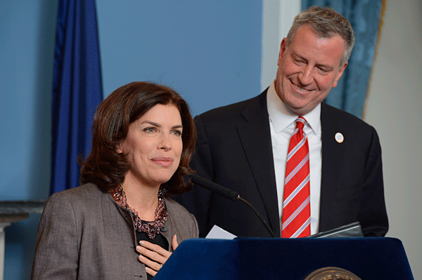 Bill de Blasio last week named Julie Menin the Department of Consumer Affairs commissioner.  Photo by Rob Bennett for the Mayor’s Office