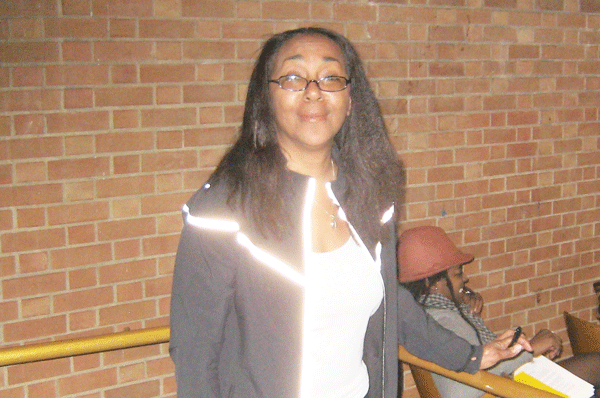 Ayo Harrington, above, accused C.B. 3 Chairperson Gigi Li of bypassing African-American and Latino board members for committee chairperson positions.  PHOTO BY LESLEY SUSSMAN