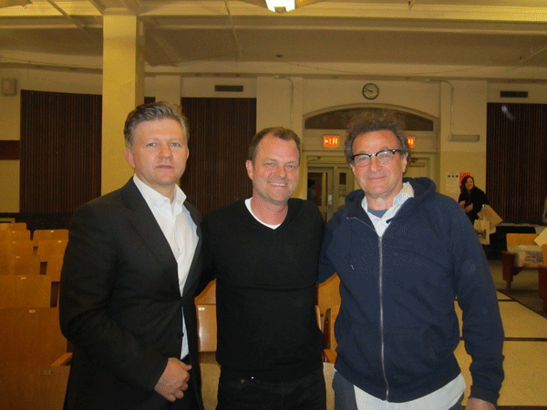 With new appointee Daniel Miller, center, joining Rich Caccappolo, left, and Tobi Bergman, right, on C.B. 2, the board now boasts a “G.V.L.L. bloc” of three past Greenwich Village Little League presidents.  Photo by Lincoln Anderson