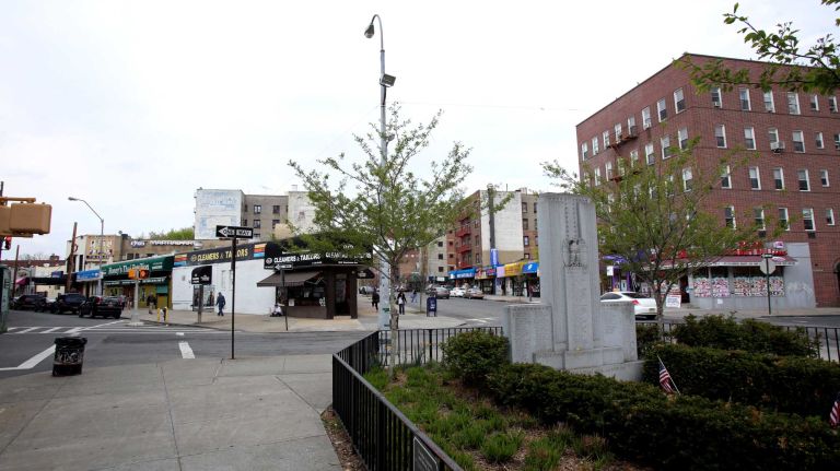 Pelham Bay photos 19 A small triangle park with a veterans memorial is located on Westchester Ave. and Crosby Ave., Pelham Bay, May 3, 2014.