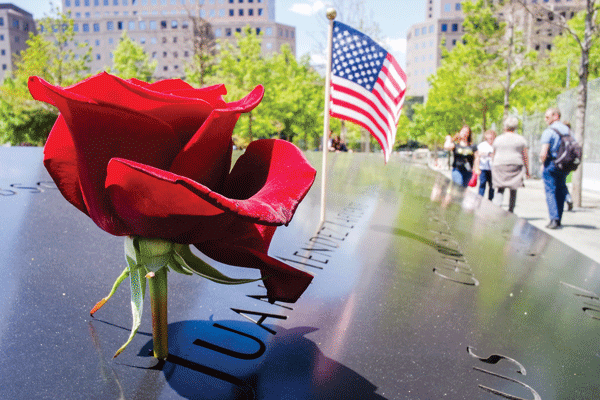 9-11 Memorial Plaza Rose 1 Downtown Express photo by Milo Hess.