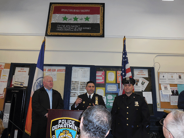 COP OF THE MONTH: OFFICER JOSEPH SPECTOR 2 Photo by Scott Stiffler L to R: Community Council President Larry O’Neill, Capt. David Miller (Precinct Commander) and Officer Joseph Spector.